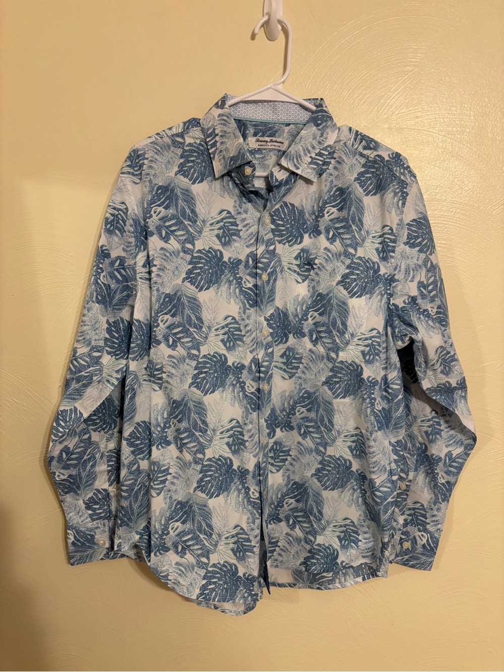 NWT Tommy Bahama Sarasota Stretch M Blue Tropical Shirt